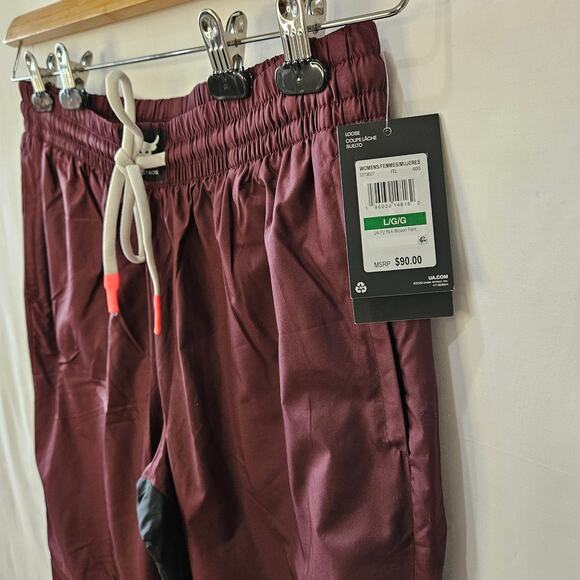 Under Armour Women's Project Rock Woven Joggers Burgundy Black Large - Picture 3 of 10